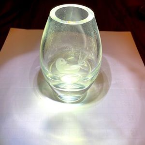 Gladbruk AB Kosta Sweden etches vase